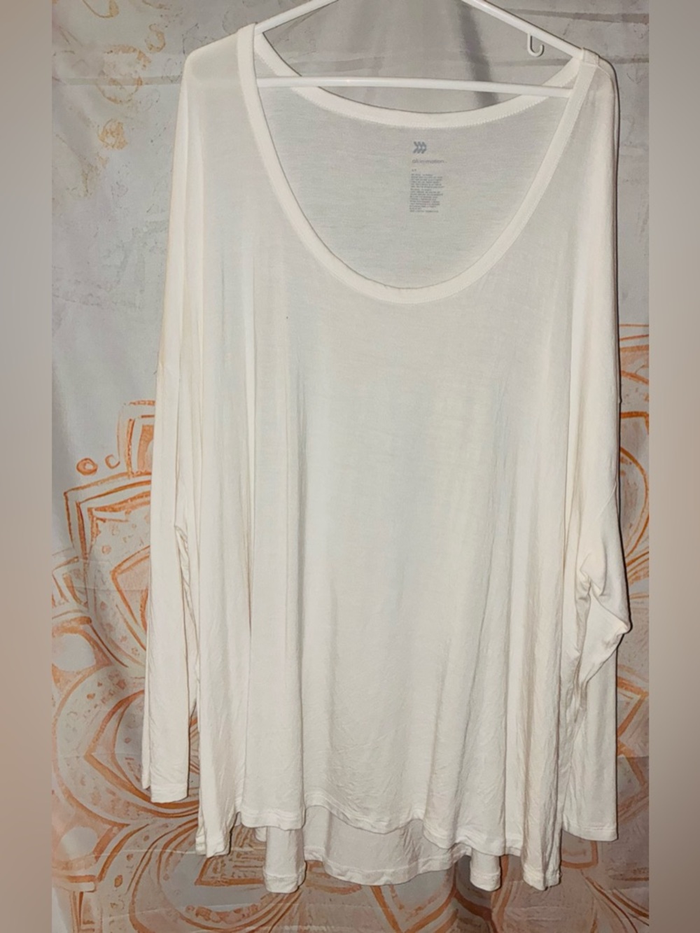 all in motion White Long Sleeve Tee w/ Colorful Floral Kimono - Picture 2 of 8